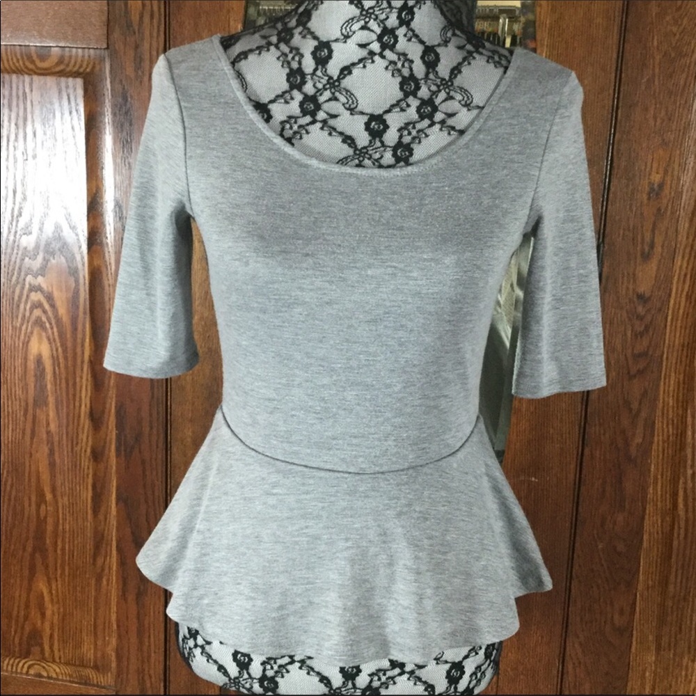 Pins & Needles Gray Peplum Blouse